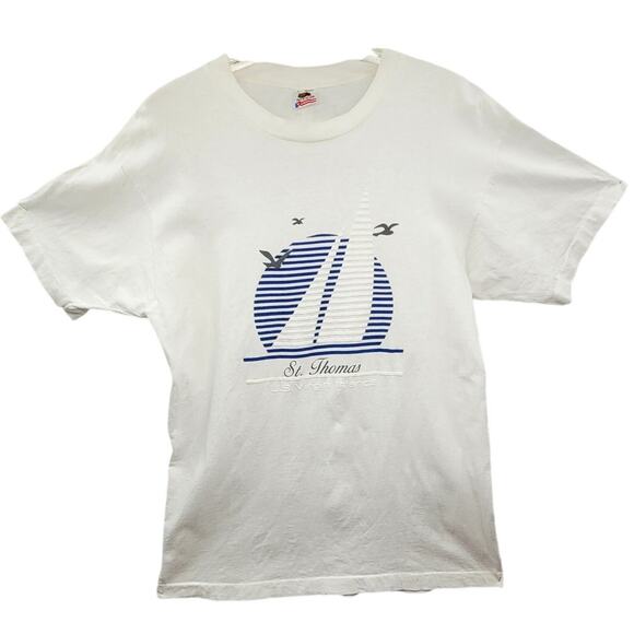 Fruit of the Loom Single‑Stitch Puffy Graphic Tee Retro Vintage‎ Menswear - Picture 1 of 12